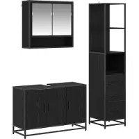vidaXL Badkamermeubel Set 3 st Oud Hout 90 x 33 x 60 cm Bewerkt hout
