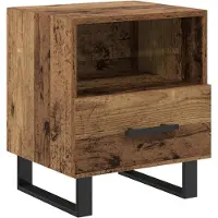 vidaXL Nachtkastje Oudhout 40 x 35 x 47,5 cm Bewerkt hout