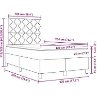 vidaXL Boxspringbed met kussens, zwart, 120 x 200 cm, stof