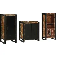 vidaXL Badkamermeubel Set 3 st Veelkleurig en Zwart