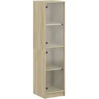 vidaXL Hoge kast met glazen deuren 35x37x142 cm sonoma eikenkleurig