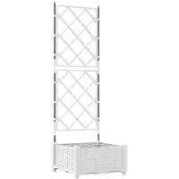 vidaXL Plantenbak Wit 40 x 40 x 125,5 cm PP