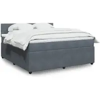 vidaXL Boxspring met matras fluweel donkergrijs 180x200 cm