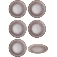 Hazel & Bos Bordenset 6 persoons - Dinerbord 27 cm - Porselein - Juntos Blanco Artico -