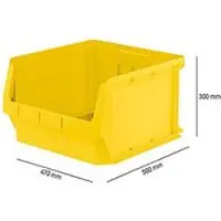 Ssi Opbergbakken PROFI LF 543 serie, PP kunststof, L 520/450 mm x B 470/450 mm x H 300 mm, 57 l, geel