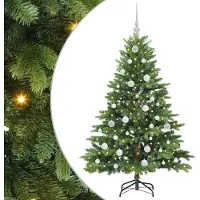 vidaXL Kunstkerstboom met 150 LED met standaard Groen 150 cm PE en PVC