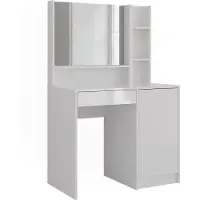 Vicco Sherry Kaptafel – 89.8 cm 3 delen Wit/wit hoogglans