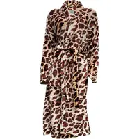 Linnick Flanel Fleece Badjas Leopard - bruin - XL