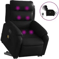 vidaXL Sta-op-massagestoel elektrisch kunstleer zwart