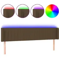 vidaXL Hoofdbord LED 163x16x78/88 cm stof donkerbruin