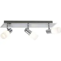 TRIO LED plafondspot Series 8214 Beam 3-lichts metaalgrijs met chroom
