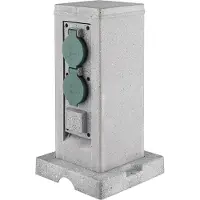 LumenXL Smart Wifi 4-voudig buitenstopcontact IP44 - steenlook