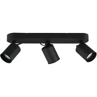 TRIO Zwarte plafondlamp Pago met 3 spots