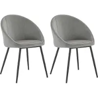 Happy Garden Set van 2 vintage DIANE grijs fluwelen stoelen