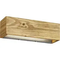 TRIO LED wandlamp, model BRAD, 5W, 1800 lumen, 3000K, afmetingen: L37 x B11 x H11 cm, met echt hout en metaal