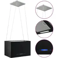 vidaXL Afzuigkap hangend met aanraaksensor LCD 55 cm staal