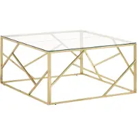 vidaXL Salontafel roestvrijstaal en gehard glas goudkleurig