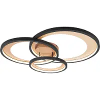 TRIO GRANADA - Plafondlamp - Zwart mat - incl. 1x SMD 36W - Dimbaar met schakelaar - Plafondbevestiging