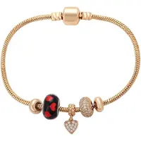 Gaya Armband rose-goud / rood / zwart