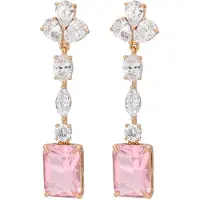Gaya Oorbellen rose-goud / rosa / transparant