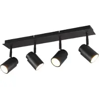 TRIO ANGELO - Spot - Zwart mat - excl. 4x GU10 3 W - Plafondbevestiging - Badkamerverlichting