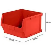Ssi Opbergbakken PROFI LF 543 serie, PP kunststof, L 520/450 mm x B 470/450 mm x H 300 mm, 57 l, rood