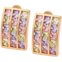 Faina Oorbellen goud / appel / lavendel / rosa
