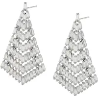 Faina Oorbellen zilver / transparant