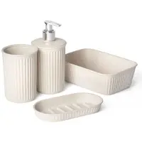 TATAY Baobab Bathroom Organizer Set 4 Units Beige