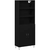 vidaXL Highboard 2 st Zwart Eiken 69,5 x 34 x 180 cm