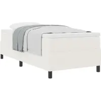 vidaXL Boxspringbed, crème en wit, 90 x 200 cm, bekleding van cordstof
