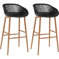 vidaXL Barkruk, 2 stuks, zwart