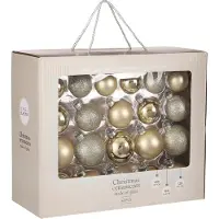 Mica Decorations Kerstballen glas champagne - 42 stuks (ø7 cm)
