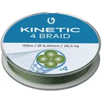 Kinetic 4 300 M Gevlochten Vislijn Zilver 0.120 mm