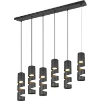 TRIO Hanglamp Stream, dimbaar, zwart, Woon-/ Eetkamer, metaal, Modern, hanglamp
