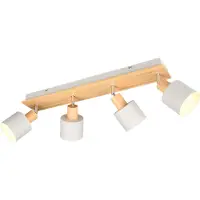 TRIO 4-lichts plafondlamp Shanti met houtlook