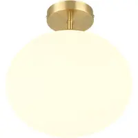 TRIO Plafondlamp Fomento Ø 30cm Messing Met Wit Glas