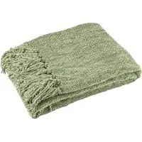 J-Line Blanket chenille polyester moss green