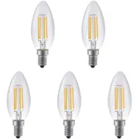 SPL E14 LED Lamp 4W Dimbaar - CRI 90 - Extra Warm Wit - 2500K - LED Filament Kaars C35 - Vervangt 33W - 5 Stuks