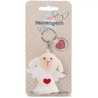 Nici Sleutelhanger Hart Junior 7 Cm Pluche/polyester Wit/roze