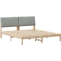 vidaXL Bedframe Bruin en lichtgrijs 180 x 200 cm Massief grenenhout