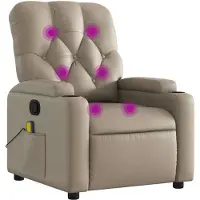 vidaXL Massagestoel verstelbaar kunstleer cappuccinokleurig