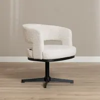 Livin24 Draaifauteuil Gino gemêleerde stof beige