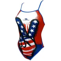 Turbo Victory Thin Strap Swimsuit Rood 11-12 Years Meisje