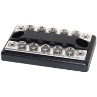 Blue Sea Systems Dualbus Busbar 5 Circuit Power Strip 100a Zwart