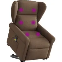 vidaXL Sta-op-massagestoel elektrisch verstelbaar stof bruin