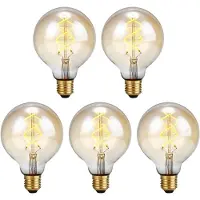 SPL E27 LED Lamp 5W 3 Staps Dimbaar - Extra Warm Wit - LED Filament G95 Globe - Amber - Vervangt 39W - 5 Stuks