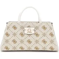 GUESS handtas schoudertas Neda Girlfriend Satchel Cream White Logo crème