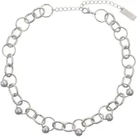 Behave – Ketting – Zilverkleurig – Grijze Parelaccenten – Elegante Mode
