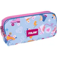 Milan etui met 3 ritsen, speciale editie, blauw. Mann Blau, one size